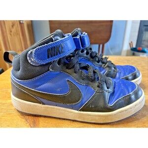 Nike Court Borough Mid 2 GS Size 5.5Y Blue Black White Youth Air Jordan